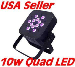 Flat Slim 10 watt QUAD LED RGBW Par can puck style DMX Light 10W X 12 