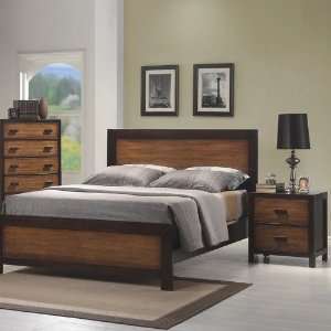   Home Annetta Bedroom Set in Antique Oak and Cappuccino