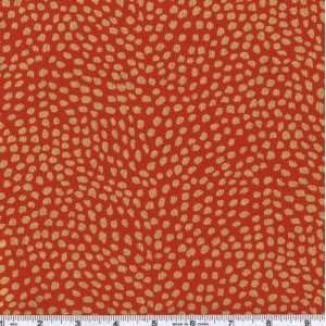  45 Wide Buddha Party Little Gold Dots Orange Fabric By 