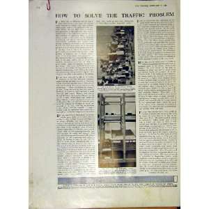  Traffic Problem Diagram Railway Wagon Old Print 1914