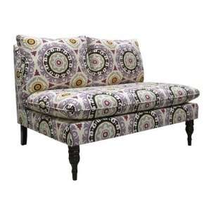  Upholstered Armless Love Seat Color Lilac