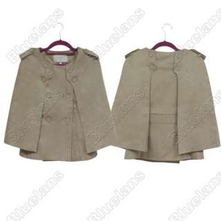 Womens Ladies Coat Gossip Girl Waistcoat Detacheble Cloak Cape Wraps 