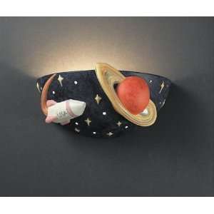 Rocket Ship Hand Painted Wall Sconce