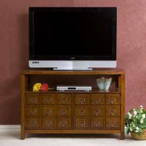   Double Door Media 42 TV Stand in Brown Mahogany Furniture & Decor