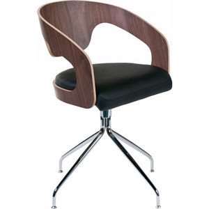  Eurostyle Modern Bernice Swivel Chair in Walnut & Black 
