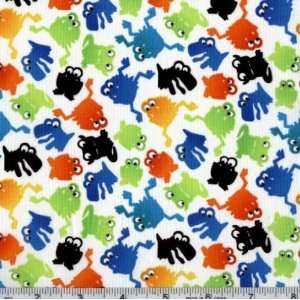  45 Wide Timeless Treasures Monster Fun White Fabric By 