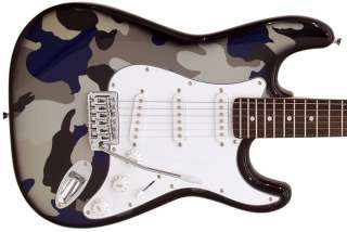 DiMavery E Gitarre ST 203 Camouflage mit Zubehör Paket  