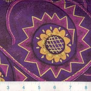  58 Wide African Print Fabric Metallic Purple Swirls By 