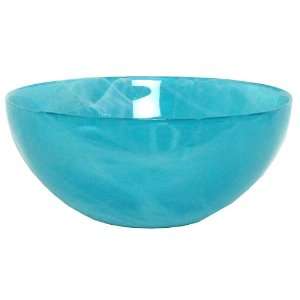   Art Glass Large Aqua Blue Salad Bowl 11.5D, 5H