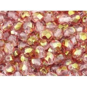  Fire Polished Bead 6mm Pale Pink Luster (50pc Pack) Arts 
