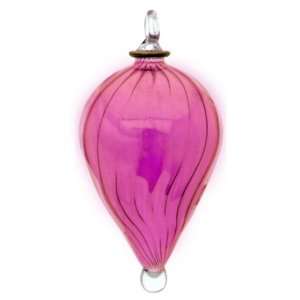  Hand made Glass Ornament   Pink   X865   package of 6 