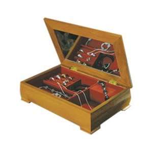  Floral Oak Inlay Musical Jewelry Box