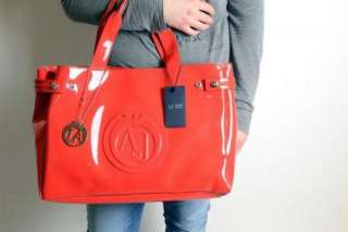 Armani Jeans  handtasche handbag tasche lack rot Farbe  