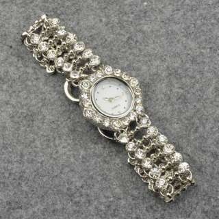 18k Gold Plated GP Luxury Ladies Diamante Wrist Bracelet Bangle Watch 