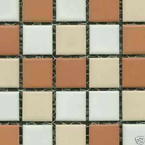 Keramik Mosaik mix weiß beige terra matt, 2,5 x 2,5 cm  