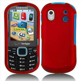 Red Hard Snap On Case Cover for Verizon Samsung Intensity II 2 U460 