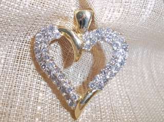 10k yellow gold 1ct diamond open heart pendant  