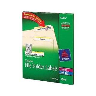 Avery® Yellow File Folder Labels for Laser and Inkjet Printers with 
