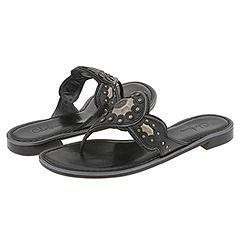 COLE HAAN JULES THONG SANDAL BLACK LEATHER FLAT SANDALS 11 41 NEW SALE 