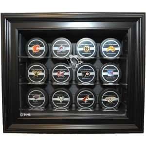 12 Puck Cabinet Style Display Case, Black   Pittsburgh Penguins   NHL 