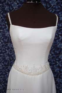 Mori Lee White Chiffon Layered Wedding Dress 4 NWOT  