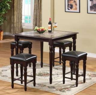 5pc Wood Counter Height Dining Room Set Table & 4 Stools ~New~  