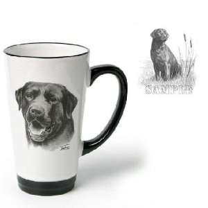   Cup with Labrador in Marsh (6 inch, Black and white)