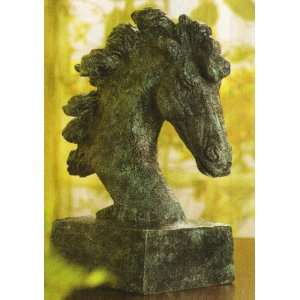  Verdigris Horse Head Figure