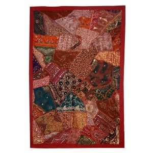   Zari & Patch Work with Heavy Embroidery(size 60x40 Inches) Rajrang