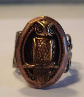Victorian Steampunk Mysterious Mr. Owl Locket Ring  