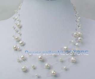 Wholesale 5 pcs white shining star pearl necklace  