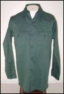 Vintage Mens Hit em Hard Uniform Work Shirt Green S  