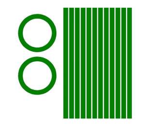 Circles & stripes Cornhole Game Decals DARK GREEN  