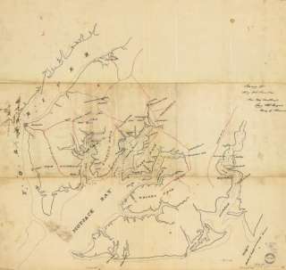 1862 Civil War map of Virginia, Mobjack Bay  