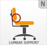 The lumbar support helps the spine to maintain its natural curve and 