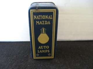 Vintage Tin National Mazada Auto Lamps Tin by G.E.  