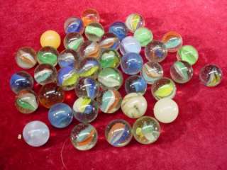   1950s PLAYING MARBLES Toy GAME Cateyes SWIRLS Solids ORANGES ++  