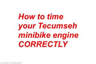 HOW TO time RUPP TECUMSEH point ignition 2 7hp horiz  