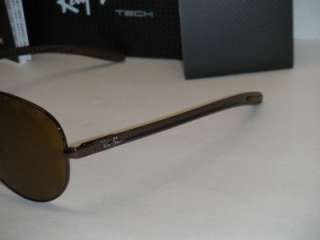RAY BAN AVIATOR RB8307 014 55MM BROWN TECH CARBON FIBRE WITH B 15 