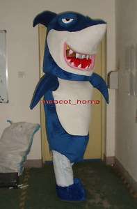 New Professional Blue Shark Mascot Costume Fancy Dress  
