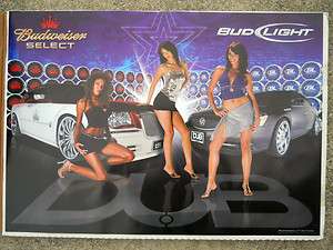   Select Beer Bud Light Poster Dub Car NEW OLD STOCK MINT 2006  