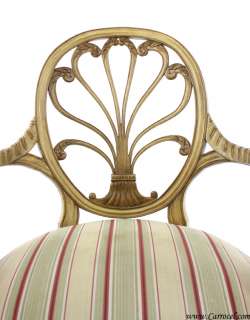Pair of Regency Style Carved Cream Accent Arm Chairs by Hickory Chair 