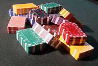 Rectangular Poker Chips European Style Sample 10 Colors  