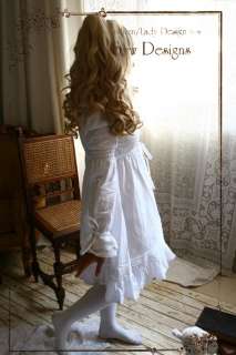   BabyDoll Empire Waist Button Down Cotton Dress Sleepwear White  