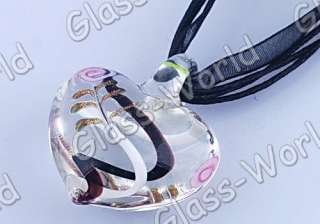 72★FREE★Heart Lampwork Glass Pendant necklaces+earrings  