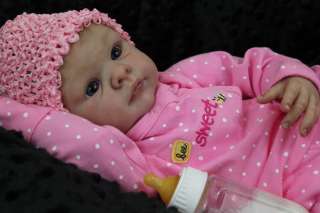 REBORN BABY GIRL JILL , ADRIE STOETE SCULPT Realistic bright eyed 