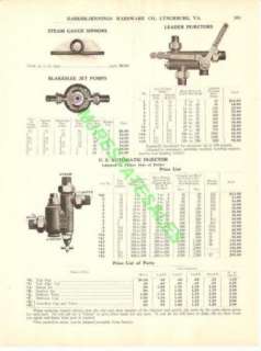 1917 Blakeslee Jet Pump US Steam Injector Catalog AD  