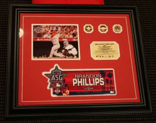   Phillips Game Used All Star Locker Room Nameplate Cincinnati Reds