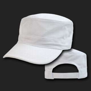   Solid Blank Army GI Military Cadet Baseball Flat Top Cap Caps Hat Hats