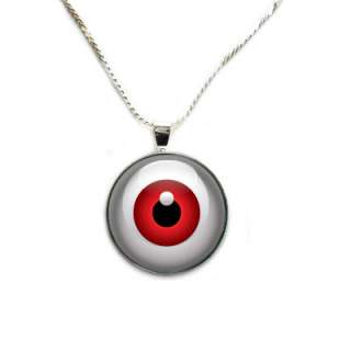 Red Eye   Clear Gem Pendant + Necklace Option  